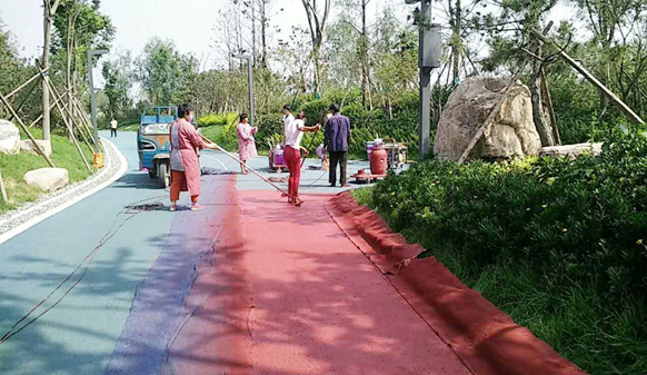 美邦仿石材彩色防滑路面，攜手共筑唯美園博會(huì)